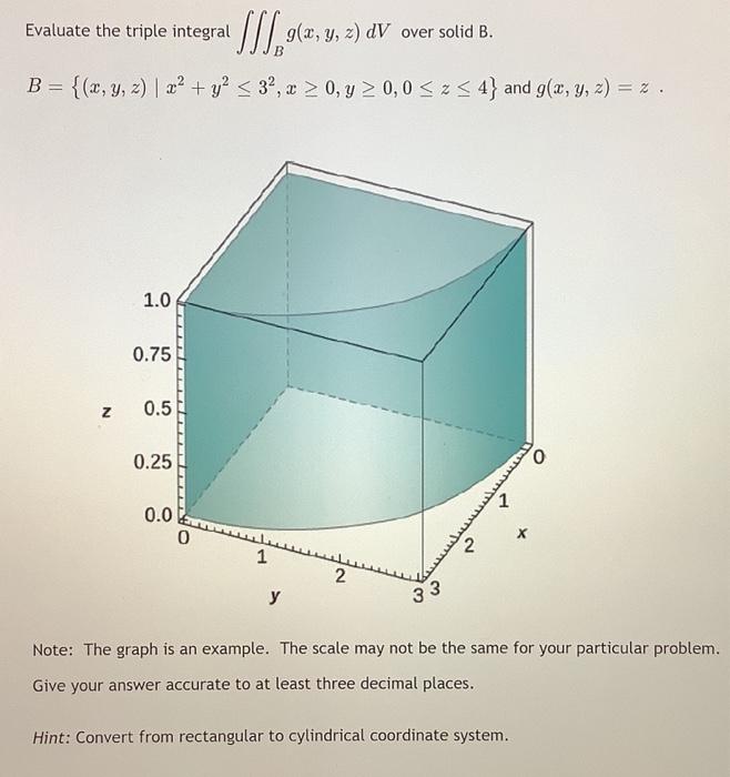 Solved Evaluate The Triple Integral ∭Bg(x,y,z)dV Over Solid | Chegg.com