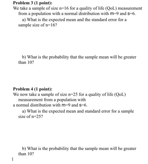 Solved Problem 3 (1 point): We take a sample of size n=16 | Chegg.com