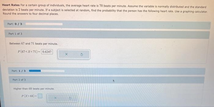 Solved Heart Rates for a certain group of individuals, the | Chegg.com