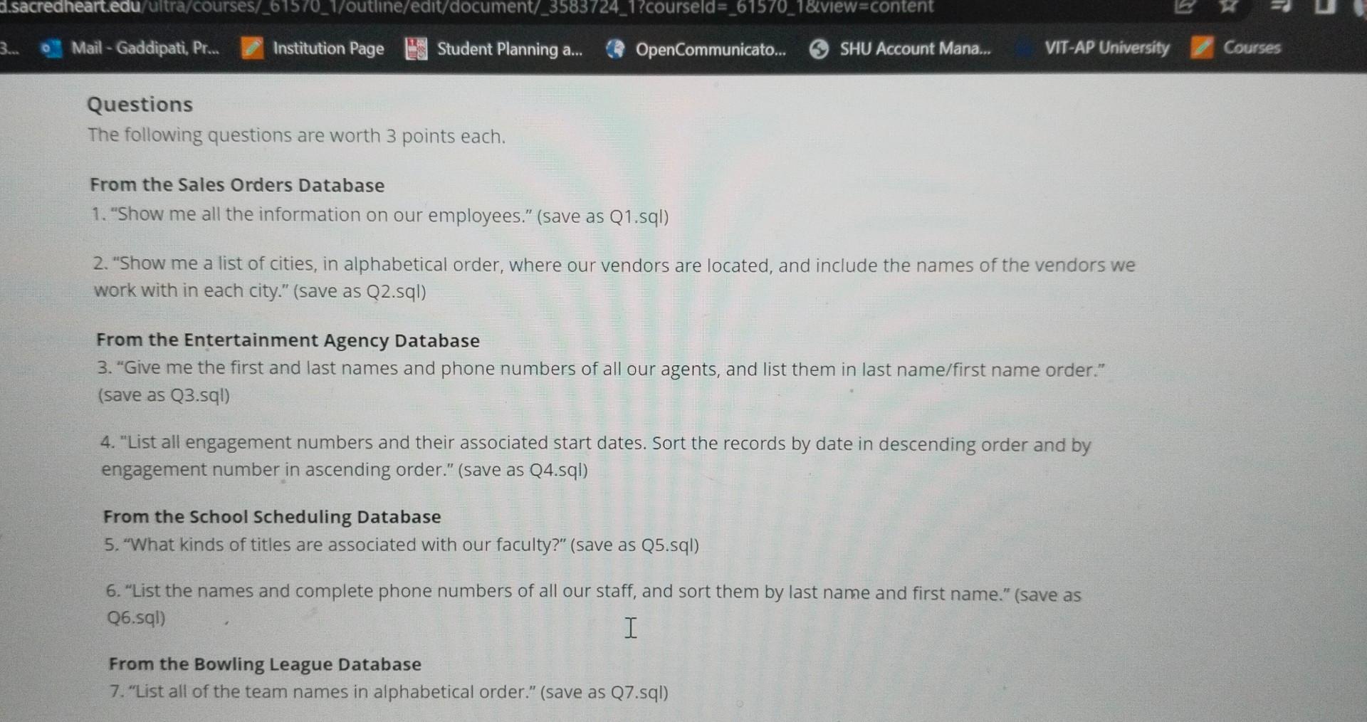 Solved Instructions Your manager is asking you for data from | Chegg.com