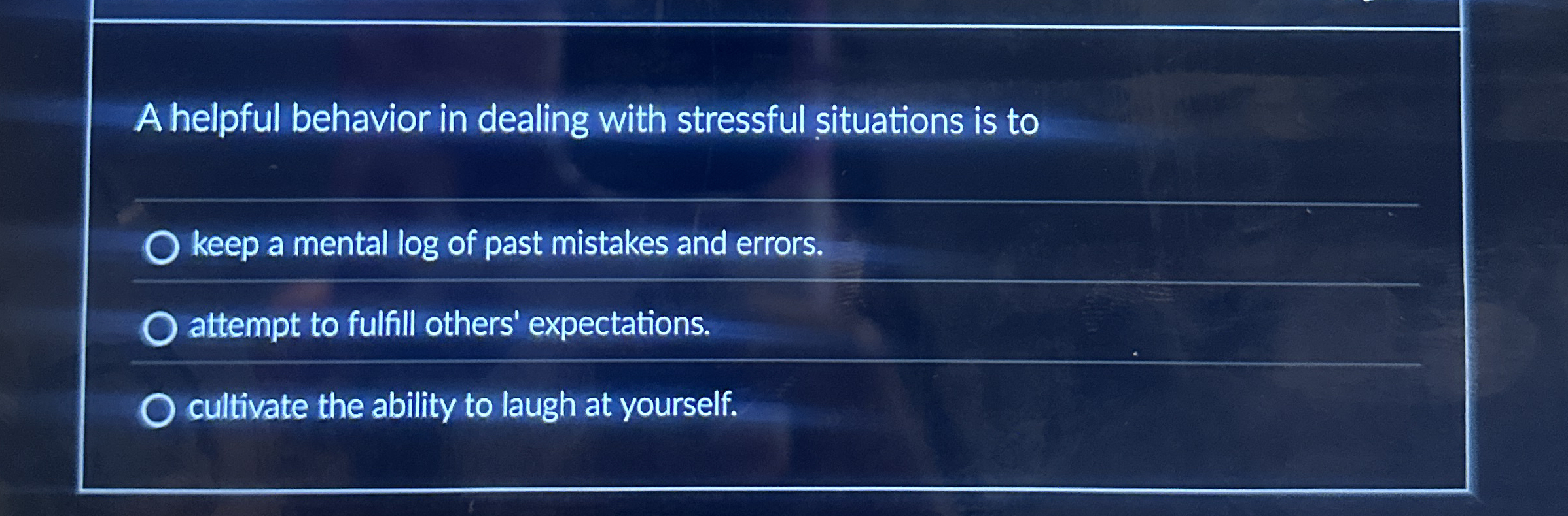 Solved A helpful behavior in dealing with stressful | Chegg.com