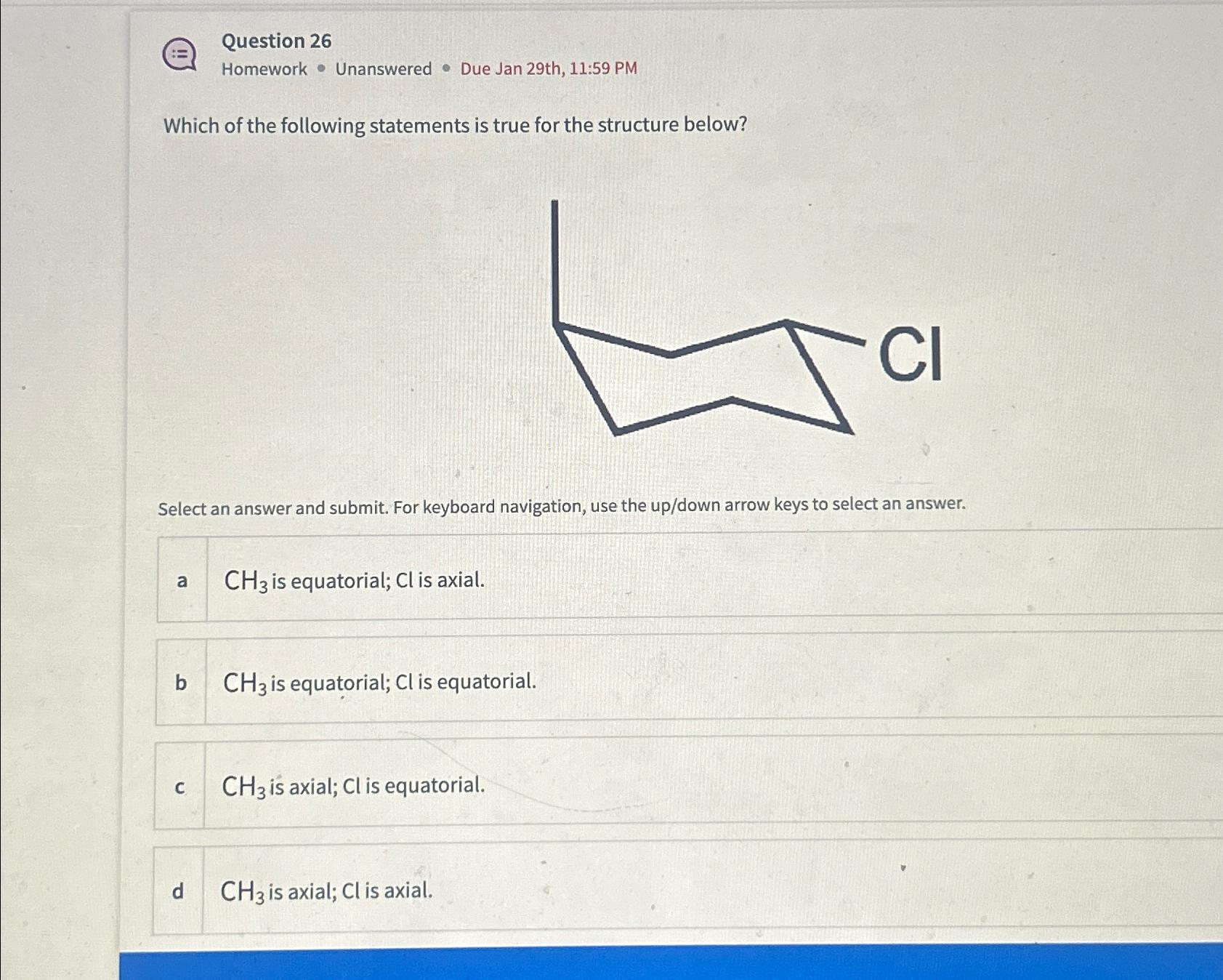Solved Which of the following statements is true for the | Chegg.com