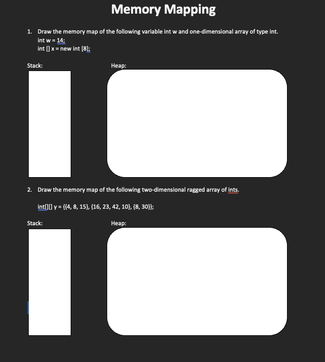 Solved How can I draw these memory maps? | Chegg.com