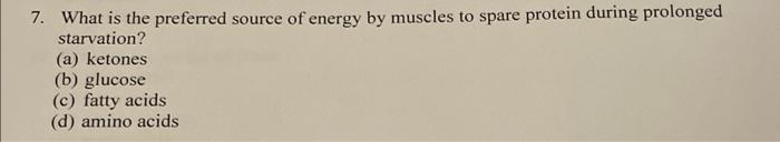 protein is the body's preferred source of energy