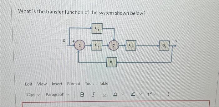 Solved What is the transfer function of the system shown | Chegg.com