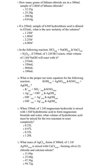 Solved 1. Which represents the correct dissociation of iron | Chegg.com