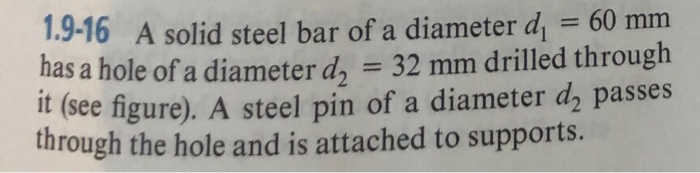 1.9-16 A solid steel bar of a diameter d, = 60 mm has | Chegg.com