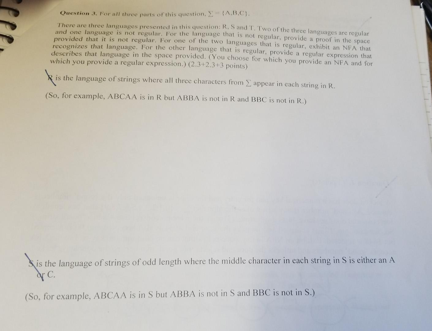 Solved Question 3. For all three parts of this question. | Chegg.com