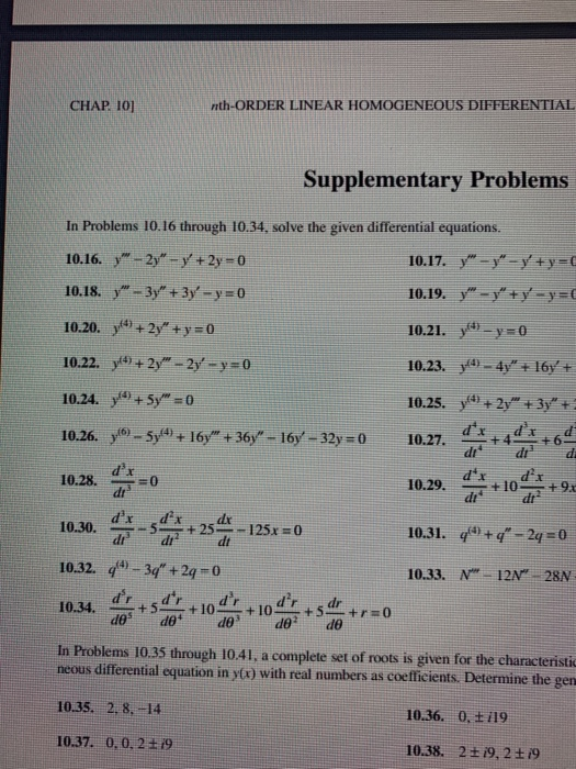Solved CHAP 10] Supplementary Problems In Problems 10.16 | Chegg.com