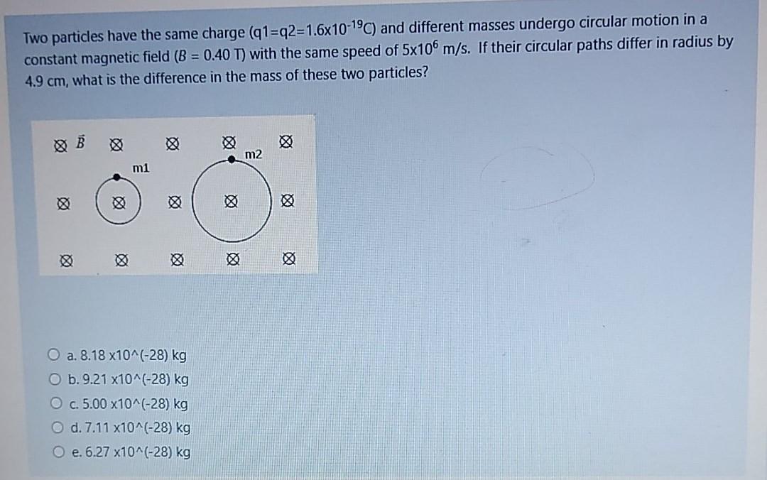 Solved Two particles have the same charge (91=q2=1.6x10-19C) | Chegg.com