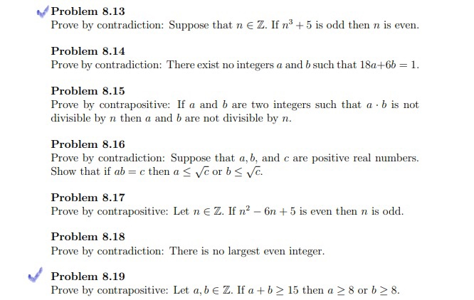 Problem 8.1 Use The Proof By Contradiction To Prove | Chegg.com