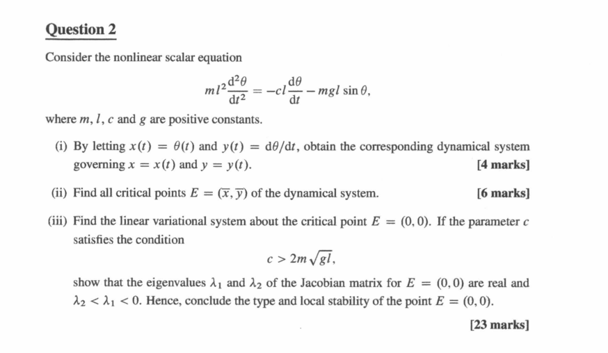 Solved Question 2Consider the nonlinear scalar | Chegg.com