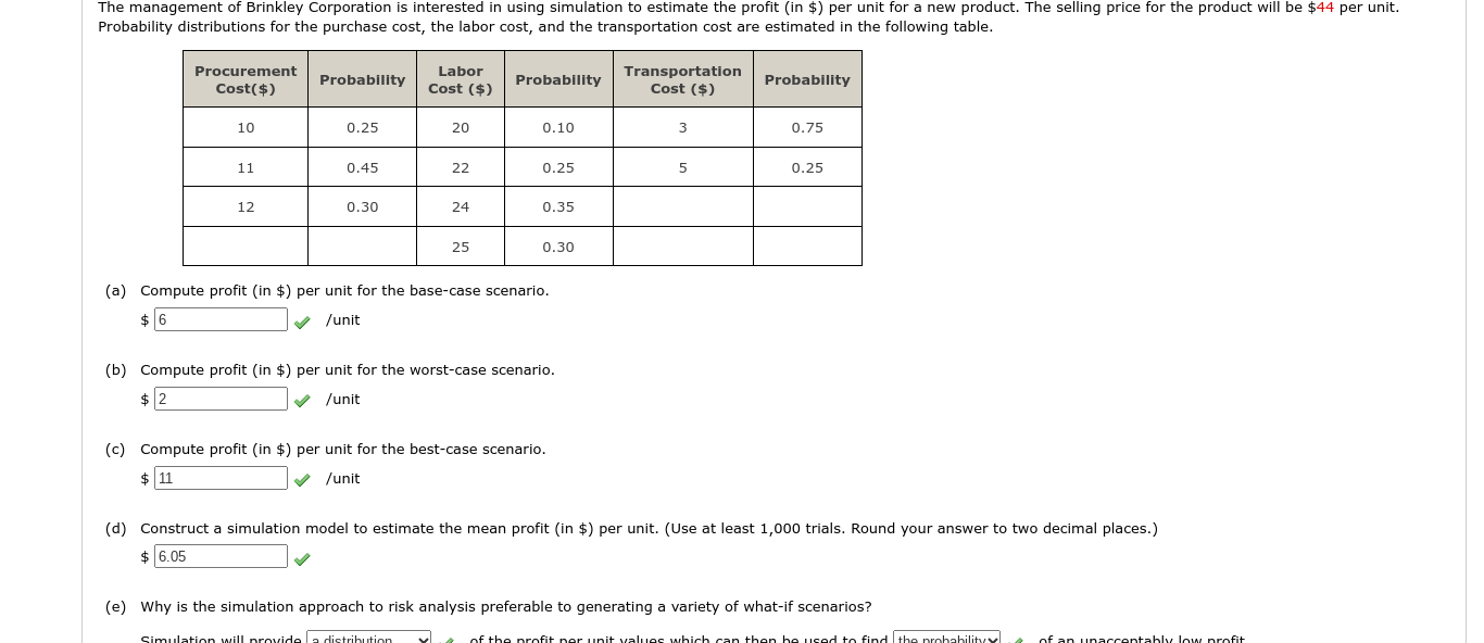 Solved Probability distributions for the purchase cost, the | Chegg.com