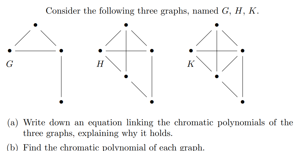 Solved Consider the following three graphs, named G,H,K.(a) | Chegg.com