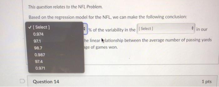 Solved This question relates to the NFL Problem. To | Chegg.com
