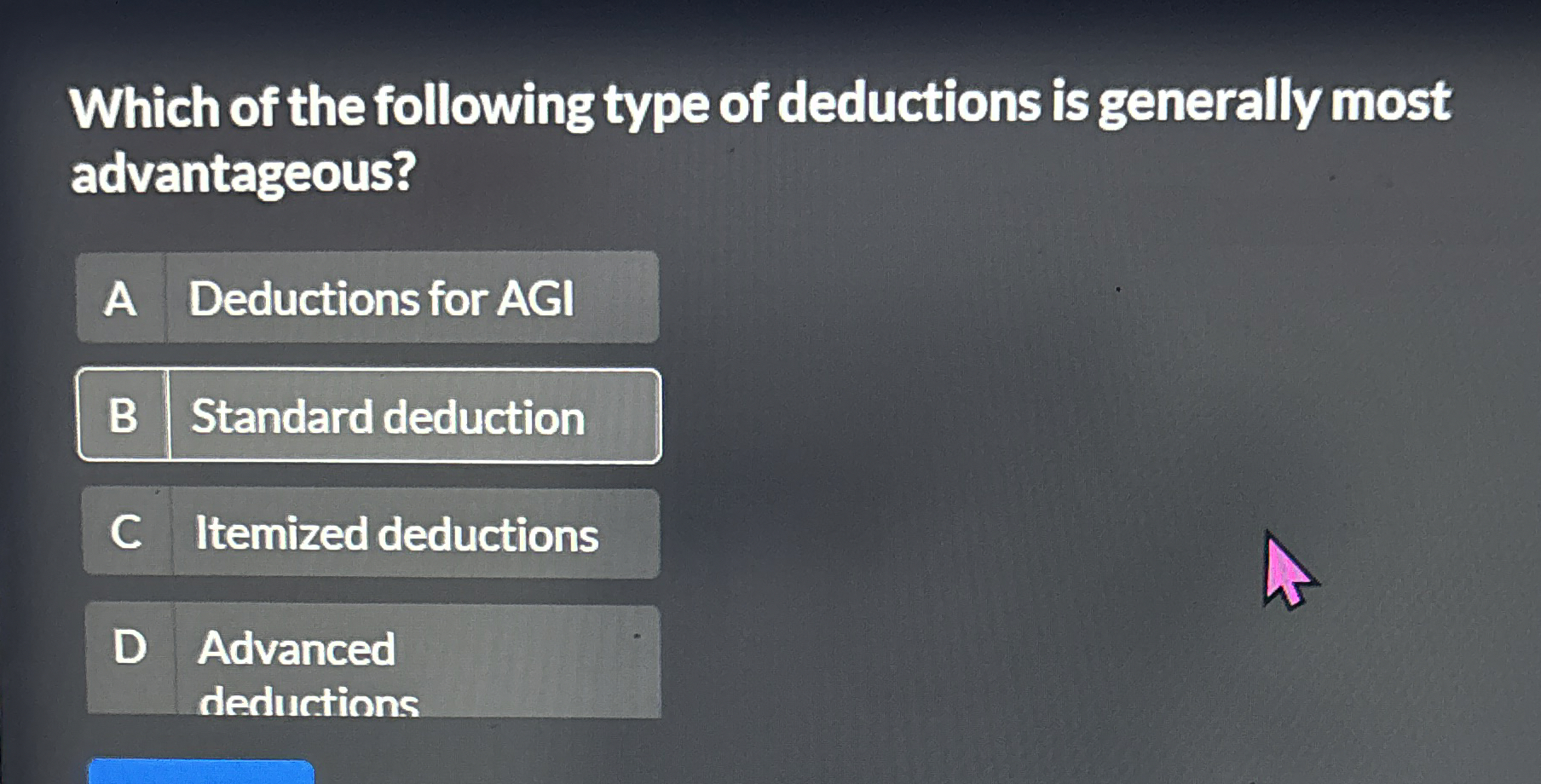 Solved Which of the following type of deductions is | Chegg.com
