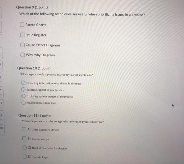 Solved Question 9 (1 point) Which of the following | Chegg.com