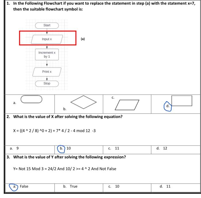 Solved 1. In the Following Flowchart if you want to replace | Chegg.com