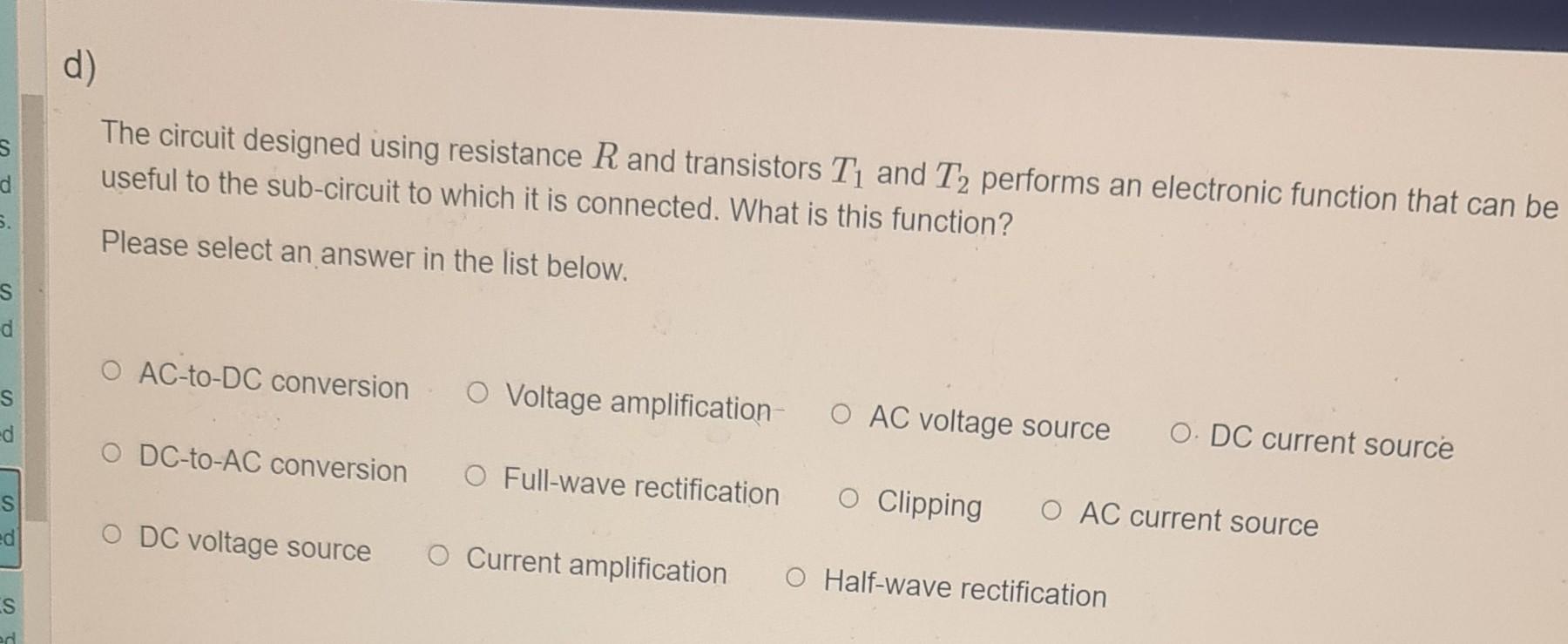 Solved d S Consider the circuit depicted in the figure shown | Chegg.com