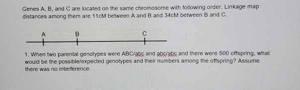 Solved Genes A, B, and C are located on the same chromosome | Chegg.com