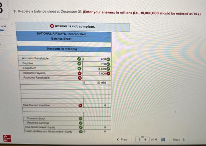 Solved Prepare a balance sheet at December 31. (Enter your | Chegg.com