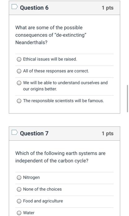 Solved Question 6 1 Pts What Are Some Of The Possible