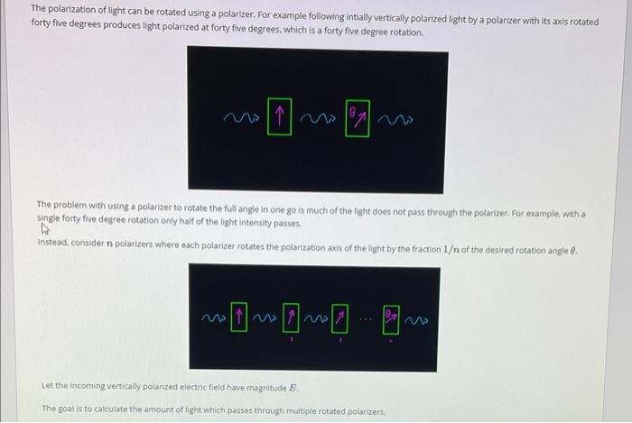 Solved The polarization of light can be rotated using a | Chegg.com