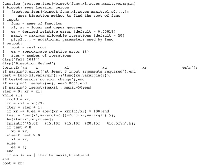 Solved use bisection method, given:xl=0.2xu=0.5find the | Chegg.com