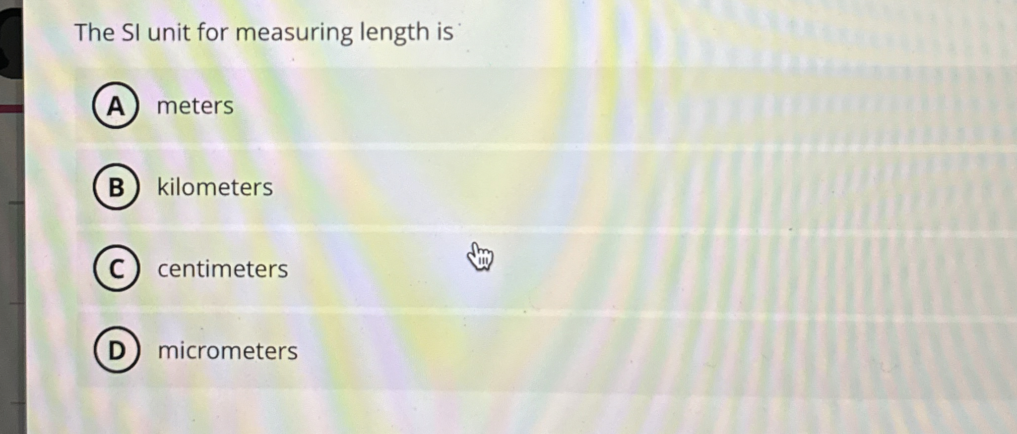 Solved The SI unit for measuring length