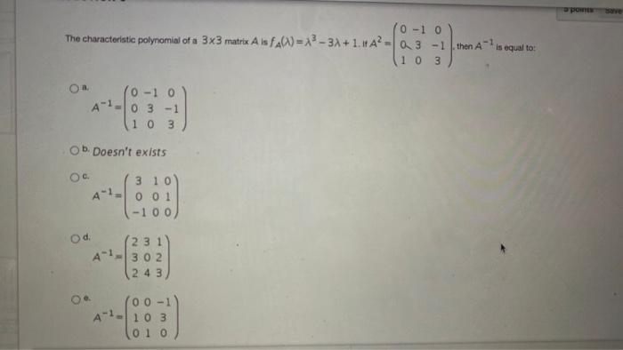 Solved орон 10-10 The characteristic polynomial of a 3x3 | Chegg.com