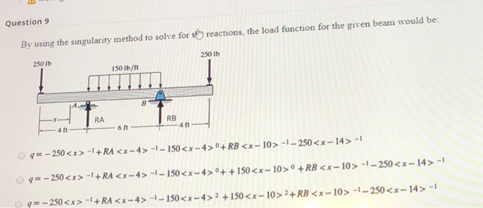 Solved Question 9 By using the singularity method to solve | Chegg.com