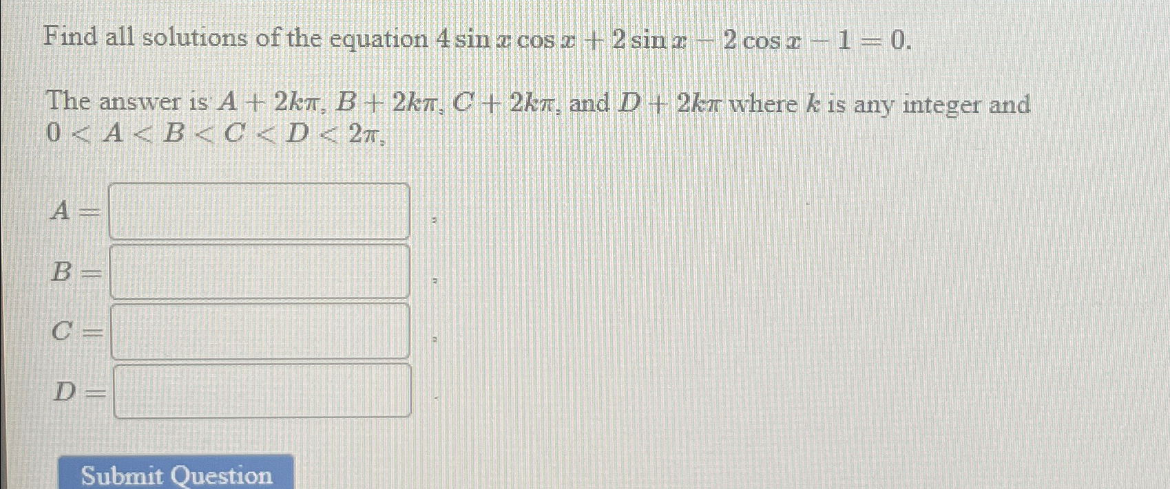 Solved Find All Solutions Of The Equation | Chegg.com