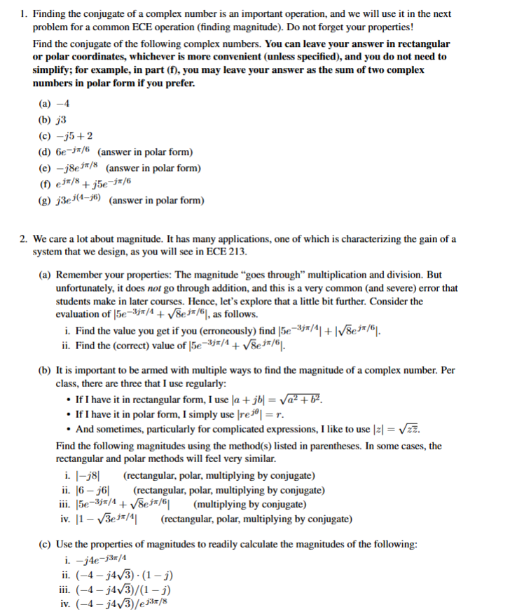 ANSWER BOTH 1 ﻿AND 2 ﻿PLEASE Finding the conjugate of | Chegg.com