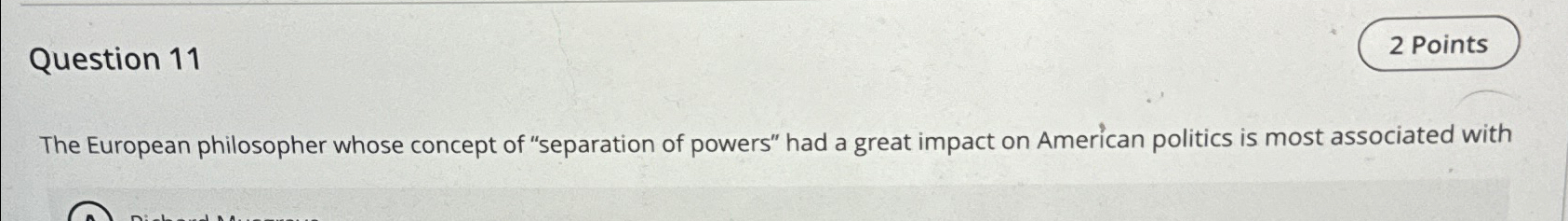 which enlightenment philosopher first popularized the concept of separation of powers among