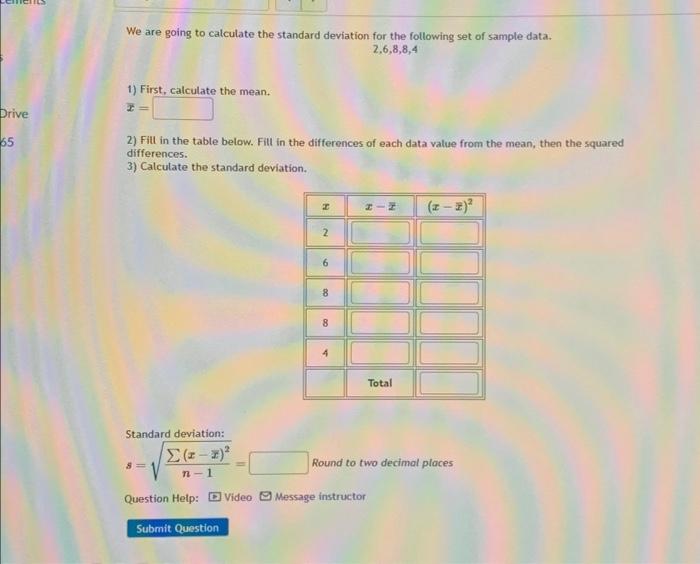 We are going to calculate the standard deviation for | Chegg.com