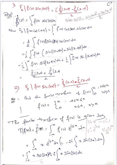 Solved Forrier Transform Q1 Consider The Heat Equation U Chegg Com