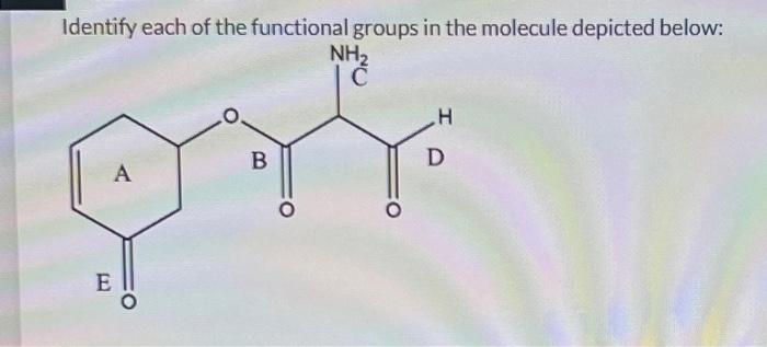 Solved Identify each of the functional groups in the | Chegg.com