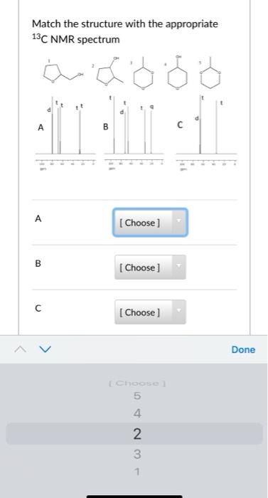 Solved Match The Structure With The Appropriate 13C NMR | Chegg.com