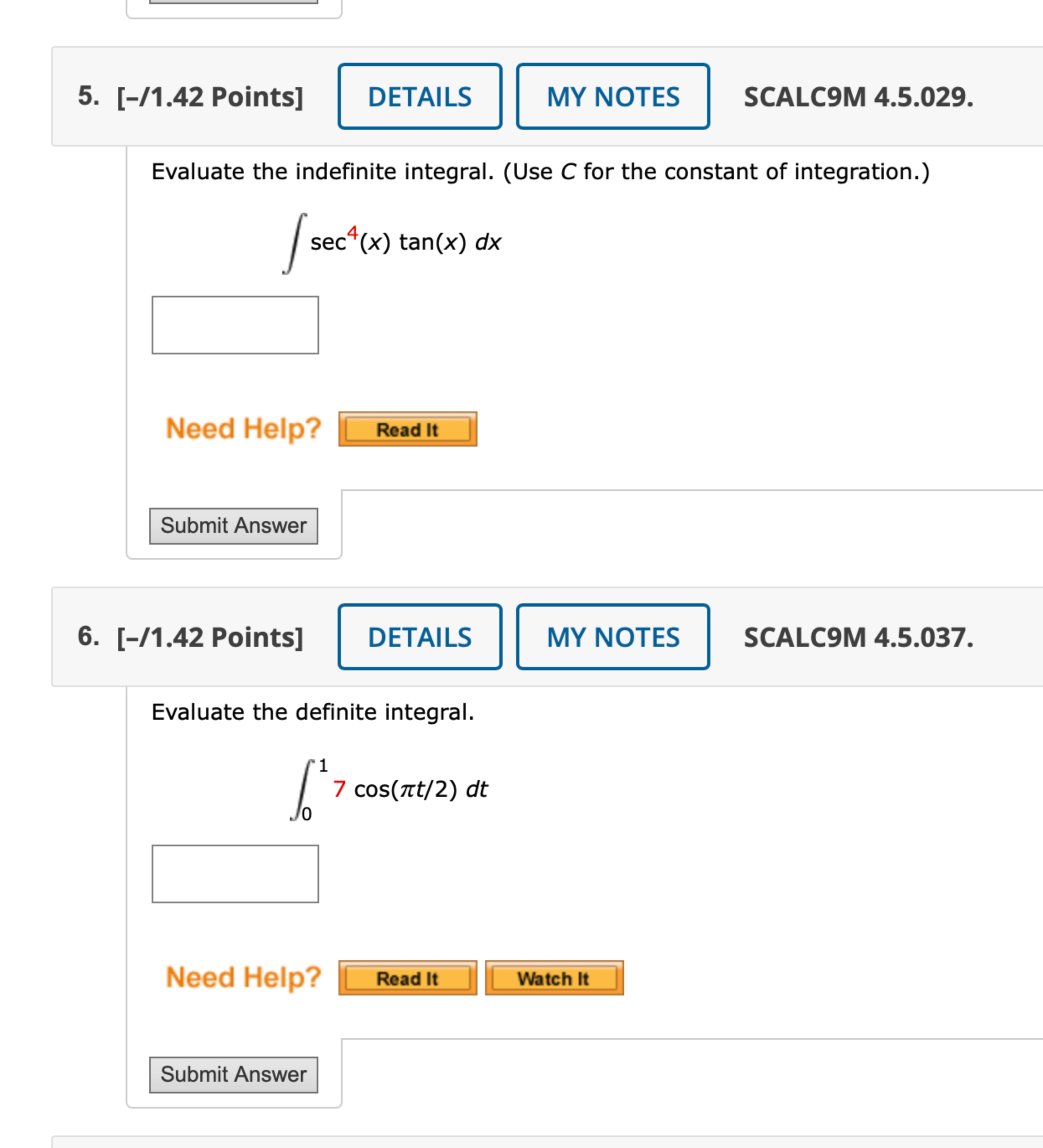 Solved [-/1.42 ﻿Points]Evaluate the indefinite integral. | Chegg.com
