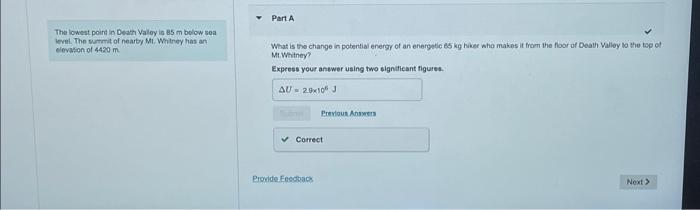 Solved The lowest point in Dearth Valoy is 85 m bolow soa | Chegg.com