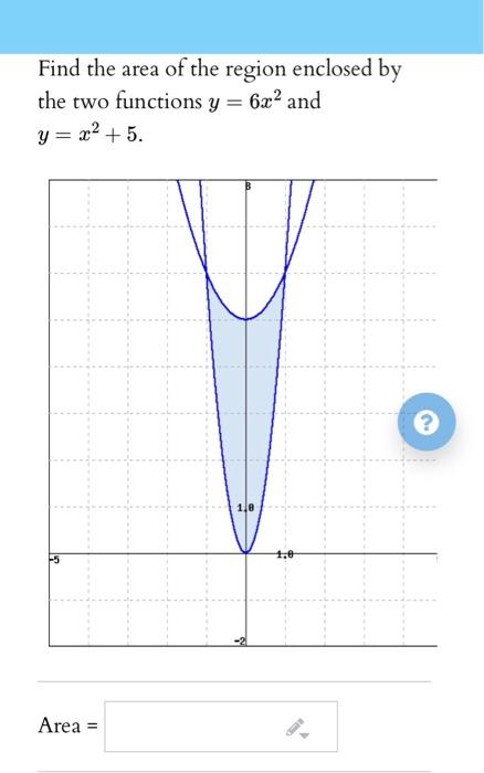 Solved Find the area of the region enclosed by the two | Chegg.com