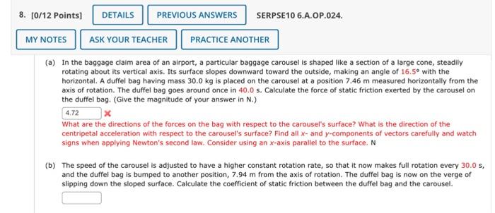 Solved (a) In the baggage claim area of an airport, a | Chegg.com