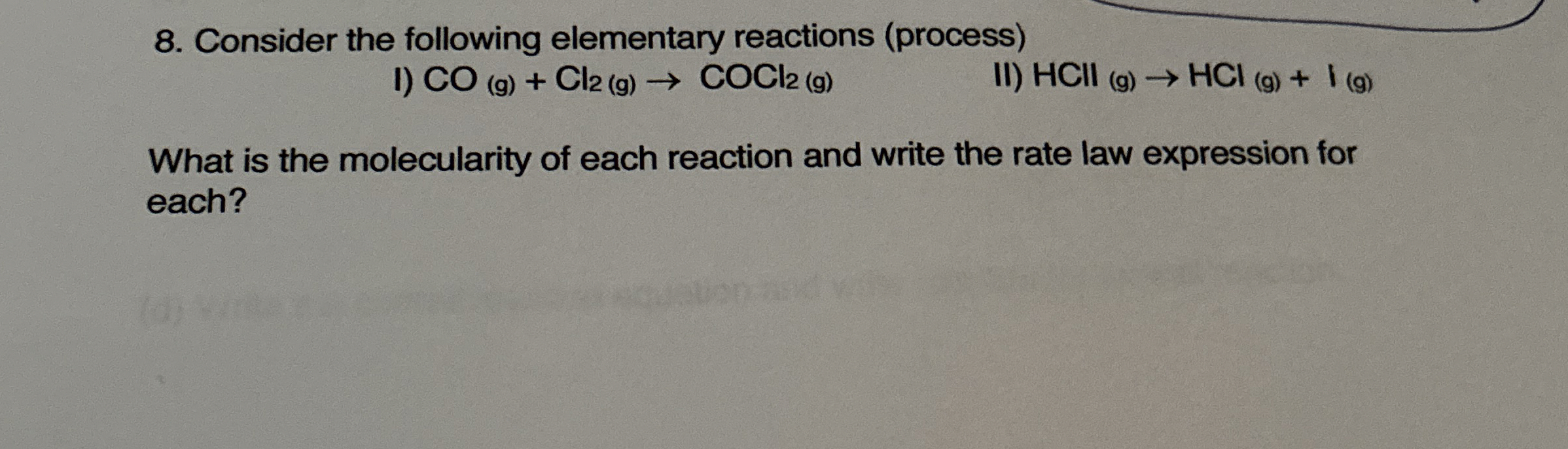 Solved Consider the following elementary reactions | Chegg.com