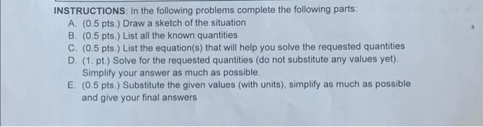 Solved INSTRUCTIONS: In the following problems complete the | Chegg.com