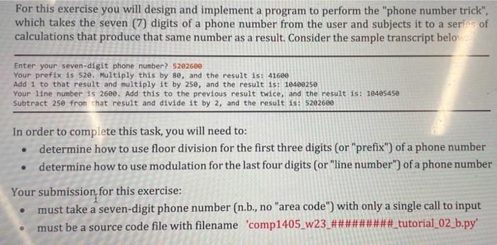 Solved For this exercise you will design and implement a | Chegg.com