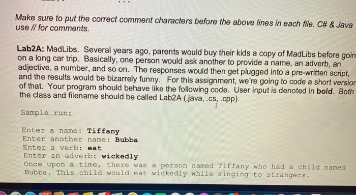 Solved Make sure to put the correct comment characters | Chegg.com