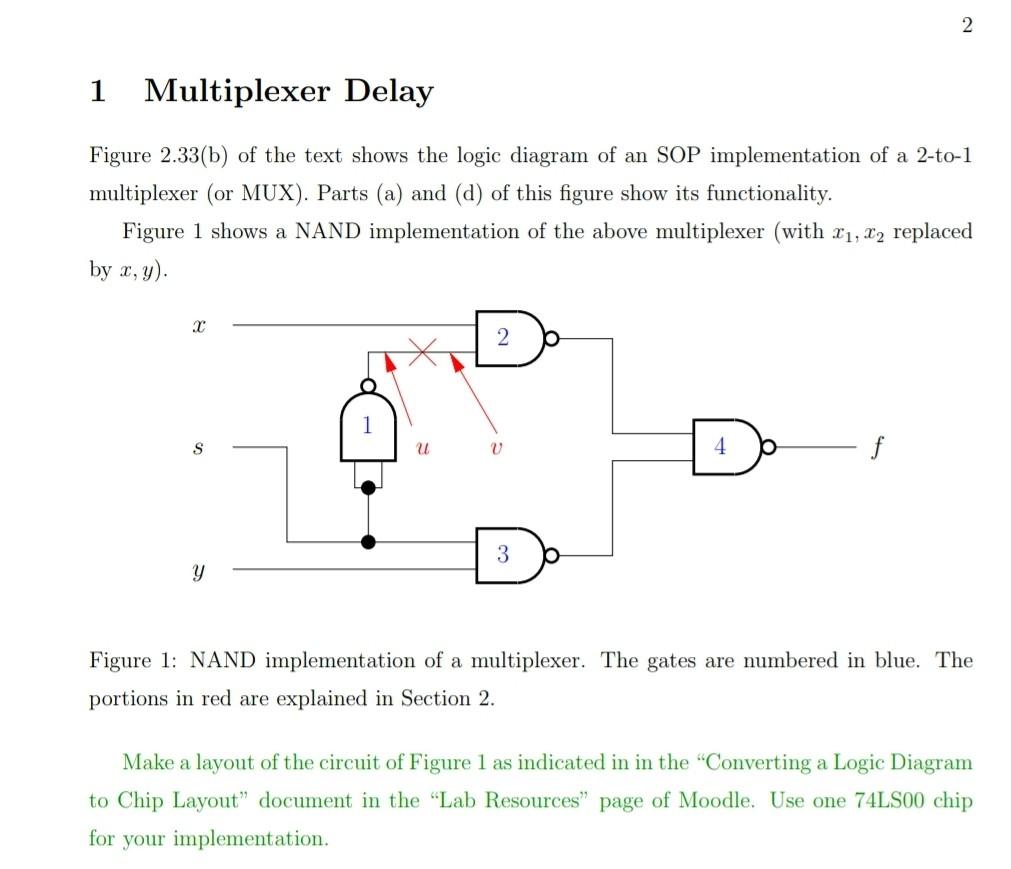 Solved 2 1 Multiplexer Delay Figure 2.33(b) of the text | Chegg.com