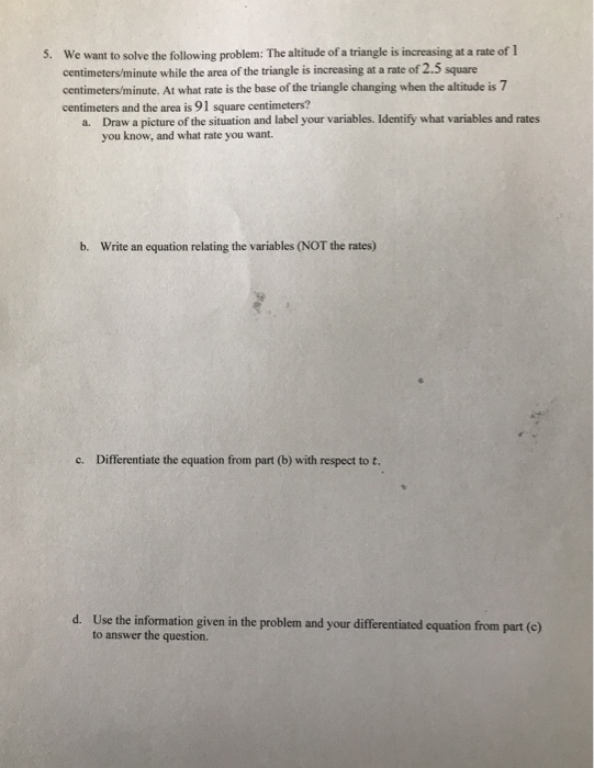 Solved 5. We want to solve the following problem: The | Chegg.com