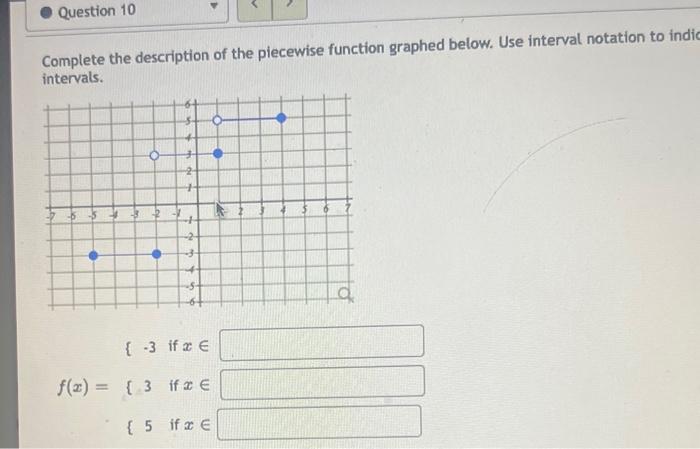 Solved Complete the description of the piecewise function | Chegg.com