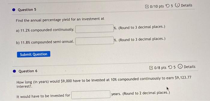 Solved B0/10 Pts 5 Details Question 5 Find The Annual | Chegg.com